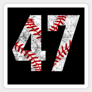 Vintage #47 Baseball Laces Baseball Mom Jersey Love Baseball Sticker